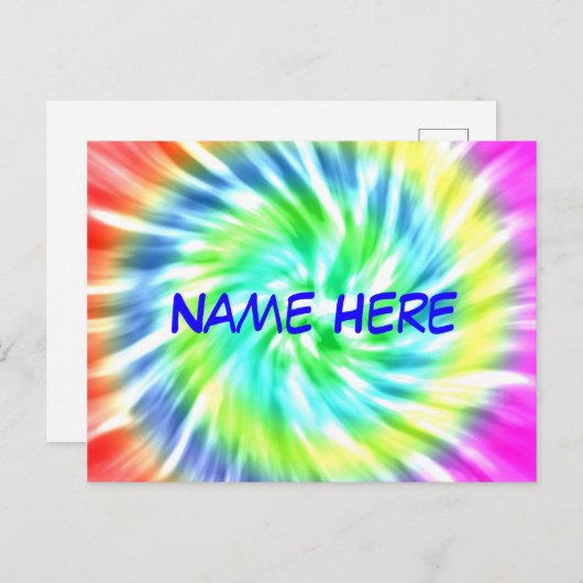 Personalized Tie Dye Postcard Postkarte (Vorne/Hinten)
