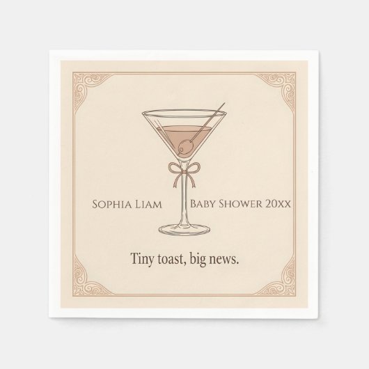 Personalized Tiny Toast Big News Serviette (Vorderseite)