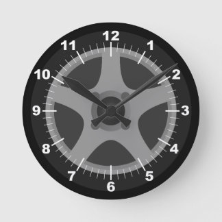 Personalized Tire and Rim Runde Wanduhr
