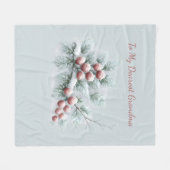 Personalized To My Dearest Grandma Frosted Winter  Fleecedecke (Vorderseite (Horizontal))