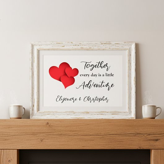 Personalized Together Every Day Adventure Quote Poster