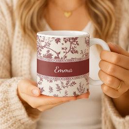 Personalized Toile De Jouy Mug Custom Name Date Gi Kaffeetasse