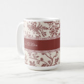 Personalized Toile De Jouy Mug Custom Name Date Gi Kaffeetasse (Vorderseite Links)