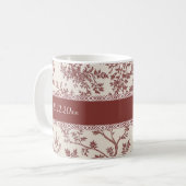 Personalized Toile De Jouy Mug Custom Name Date Gi Kaffeetasse (Vorderseite Links)