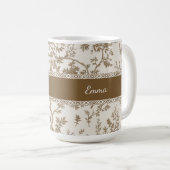 Personalized Toile De Jouy Mug Custom Name Date Kaffeetasse (VorderseiteRechts)