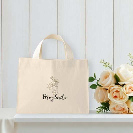 personalized tote bags with flowers  mini stoffbeutel