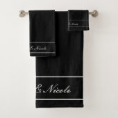 Personalized Towel Set, Elegant White, Classic Badhandtuch Set (Insitu)