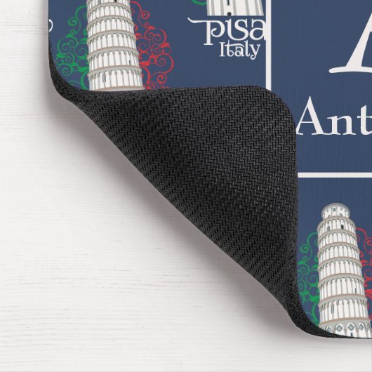 Personalized Tower of Pisa with Monogram and Name Mousepad (Ecke)