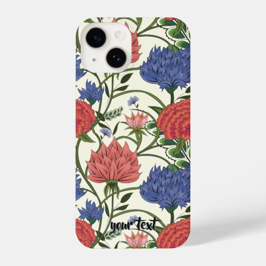 Personalized Trailing Indian Floral Phone Case iPhone Hülle (Rückseite)