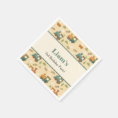 Personalized Train Birthday Party  Serviette (Ecke)
