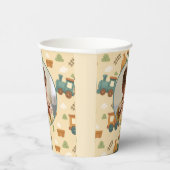 Personalized Train Birthday Photo Party Pappbecher (Rechts)