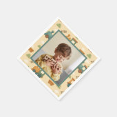 Personalized Train Birthday Photo Serviette (Ecke)