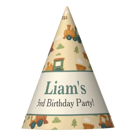 Personalized Train Kid Birthday  Partyhütchen (Vorderseite)