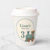 Personalized Train Photo Birthday Party Pappbecher (Rückseite)