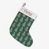 Personalized Tree Pattern Christmas Stocking Kleiner Weihnachtsstrumpf (Vorderansicht (hängend))