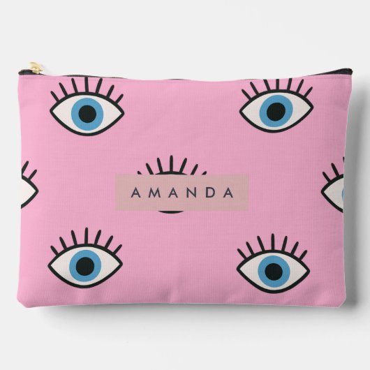 Personalized Trendy Evil Eye Pop Art Pattern Zubehörtasche (Vorderseite)