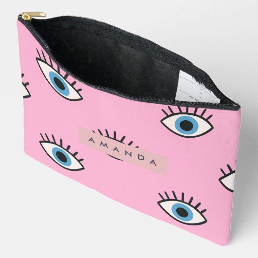 Personalized Trendy Evil Eye Pop Art Pattern Zubehörtasche (Offen)