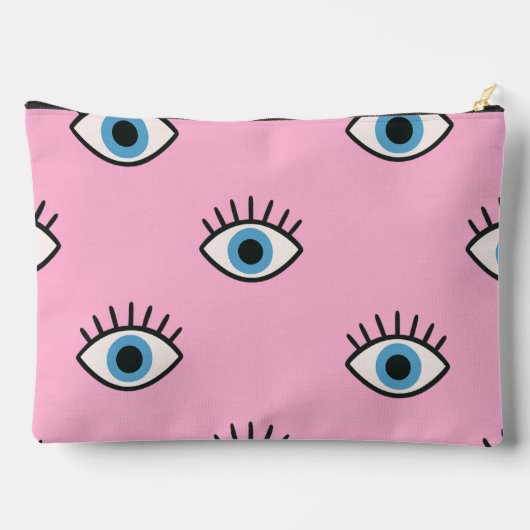 Personalized Trendy Evil Eye Pop Art Pattern Zubehörtasche (Rückseite)