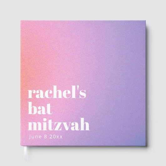 Personalized Trendy Lavender Purple Bat Mitzvah Gästebuch (Vorderseite)