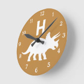 Personalized Triceratops Kids Wall Clock Neutral Runde Wanduhr (Winkel)