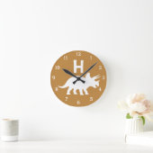 Personalized Triceratops Kids Wall Clock Neutral Runde Wanduhr (Zuhause)