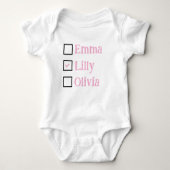 Personalized Triplets Gift, Custom Triplet Babies Baby Strampler (Vorderseite)