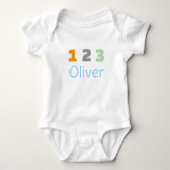 Personalized Triplets Outfit, Custom 1 2 3 Baby Strampler (Vorderseite)