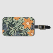 Personalized Tropical Floral Leaves  Gepäckanhänger (Vorderseite (Horizontal))