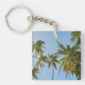 Personalized Tropical Palm Tree Photo Men's Name Schlüsselanhänger (Vorderseite)