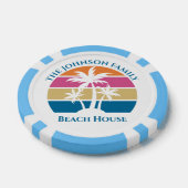 Personalized Tropical Palm Tree Sunset Beach House Pokerchips (Einzeln)
