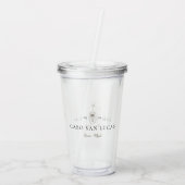Personalized Tropical Wedding Destination Weekend Acryltrinkbecher (Rückseite)