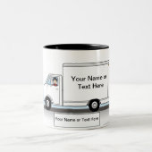 Personalized Truck Driver, Delivery - Male Cartoon Zweifarbige Tasse (Mittel)