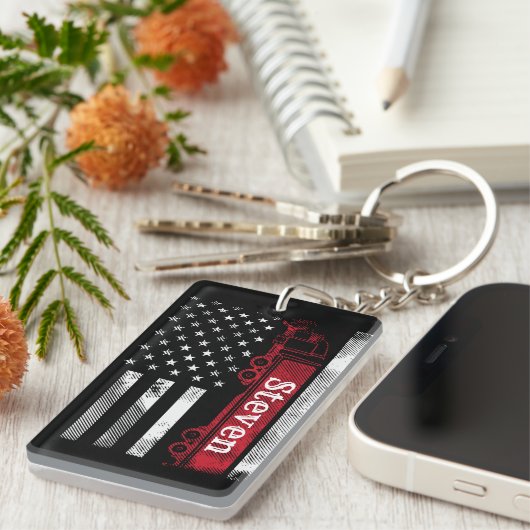 Personalized Trucker Flag Schlüsselanhänger (Vorderseite rechts)
