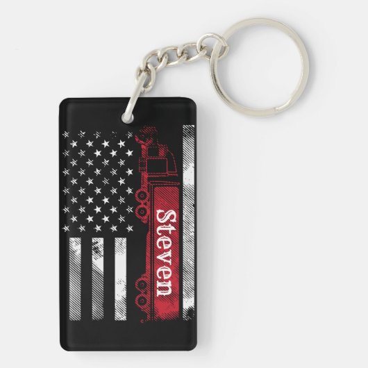 Personalized Trucker Flag Schlüsselanhänger (Rückseite)