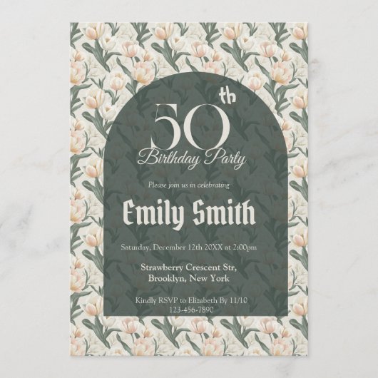 Personalized Tulip Petal Romantic Party Einladung (Vorderseite)