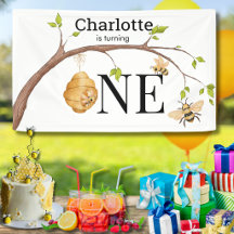Personalized Turning One Bee Themed Birthday Party