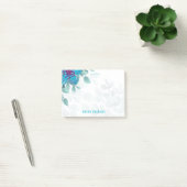 Personalized Turquoise Floral  Post-it Klebezettel (Büro)