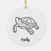 Personalized Turtle Christmas Keramik Ornament (Vorne)