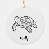 Personalized Turtle Christmas Keramik Ornament (Hinten)