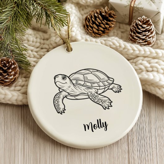 Personalized Turtle Christmas Keramik Ornament
