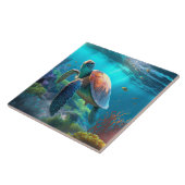 Personalized Turtle Image Classic Ceramic Art Tile Fliese (Seite)