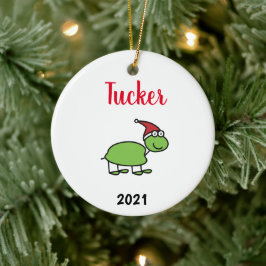 Personalized turtle pet christmas ceramic ornac keramik ornament