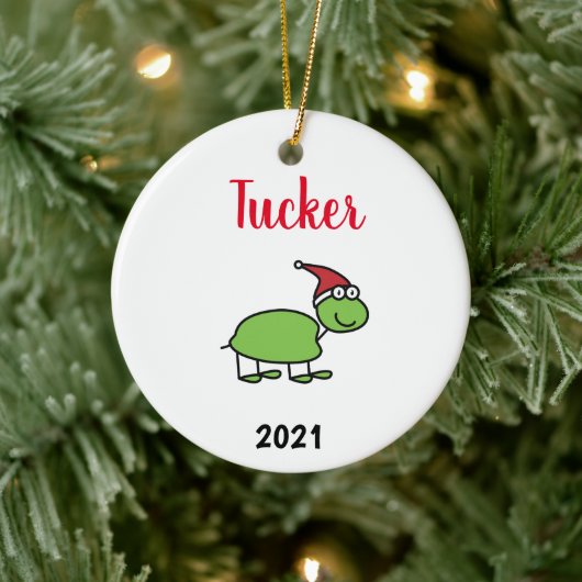 Personalized turtle pet christmas ceramic ornac keramik ornament (Baum)