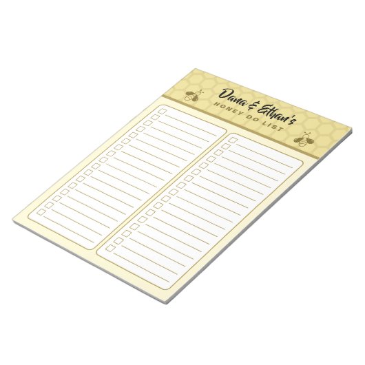 Personalized Two Column Honey Do List Notepad Notizblock (angewinkelt)