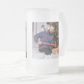 Personalized Two Sided Family Christmas Photo  Mattglas Bierglas (VorderseiteRechts)