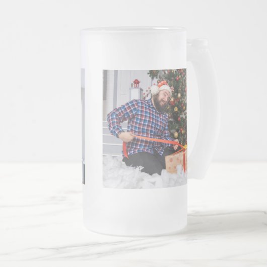 Personalized Two Sided Family Christmas Photo Mattglas Bierglas (VorderseiteRechts)