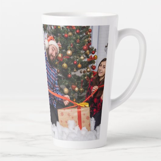 Personalized Two Sided Family Christmas Photo Milchtasse (Rechts)