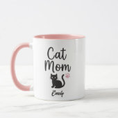 Personalized Two-Tone Cat Mom Mug Tasse (Links)