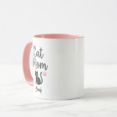 Personalized Two-Tone Cat Mom Mug Tasse (Vorderseite Links)