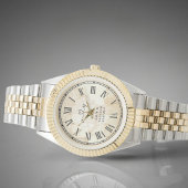 Personalized Two-Tone Couple’s Heartline Armbanduhr